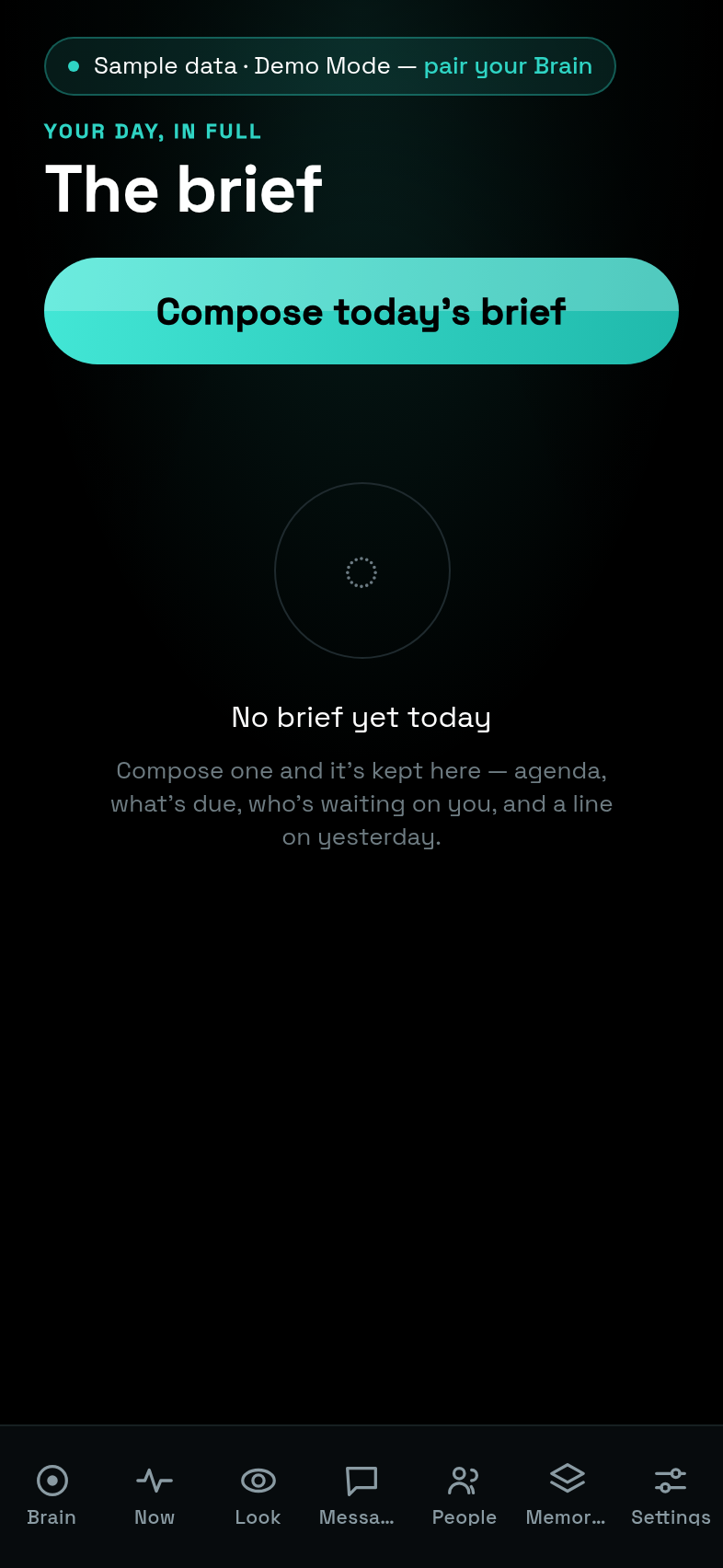 Brief screen