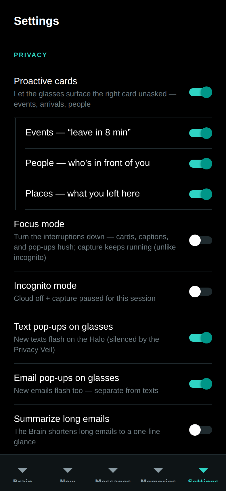 Settings